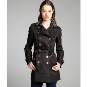Sam Edelman Studded Rhinestone Trench Coat. GC